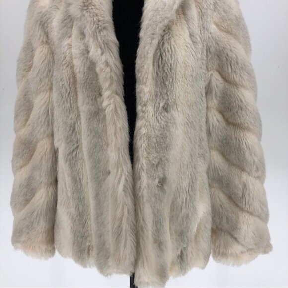 80’s Vintage Jordache Cream Gray Plush Faux Fur Lined Jacket Long Sleeves - Picture 5 of 13